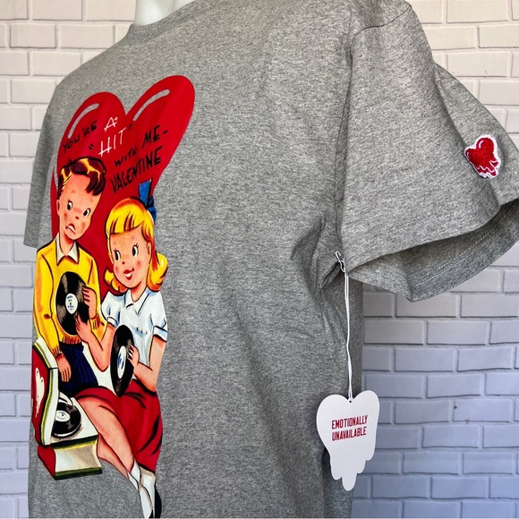 Emotionally Unavailable EU VALENTINE TEE Shirt Grey NWT - Picture 3 of 12